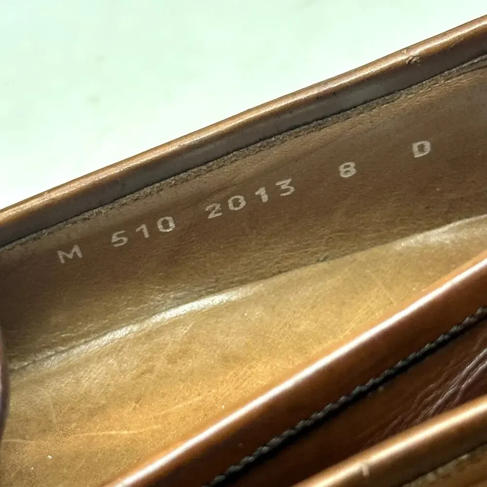 NEW HEELS Polo Ralph Lauren Penny Loafer Cognac Brown Bench Made in Italy 8 D